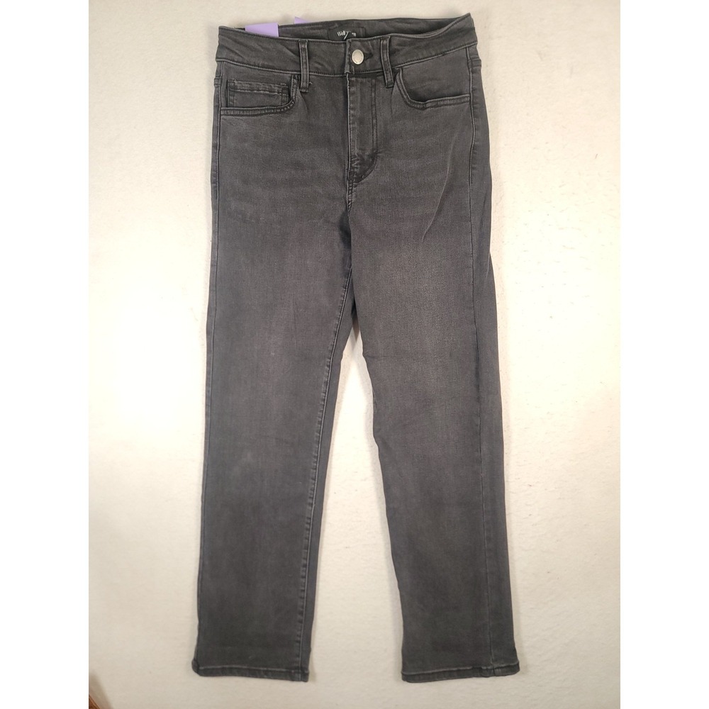 Well Worn High Rise‎ Classic Straight Leg Jeans Black Washed Denim 4/27 NWT